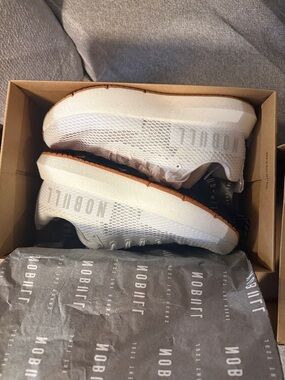 NOBULL White Mesh Training Shoes with Gum Outsole